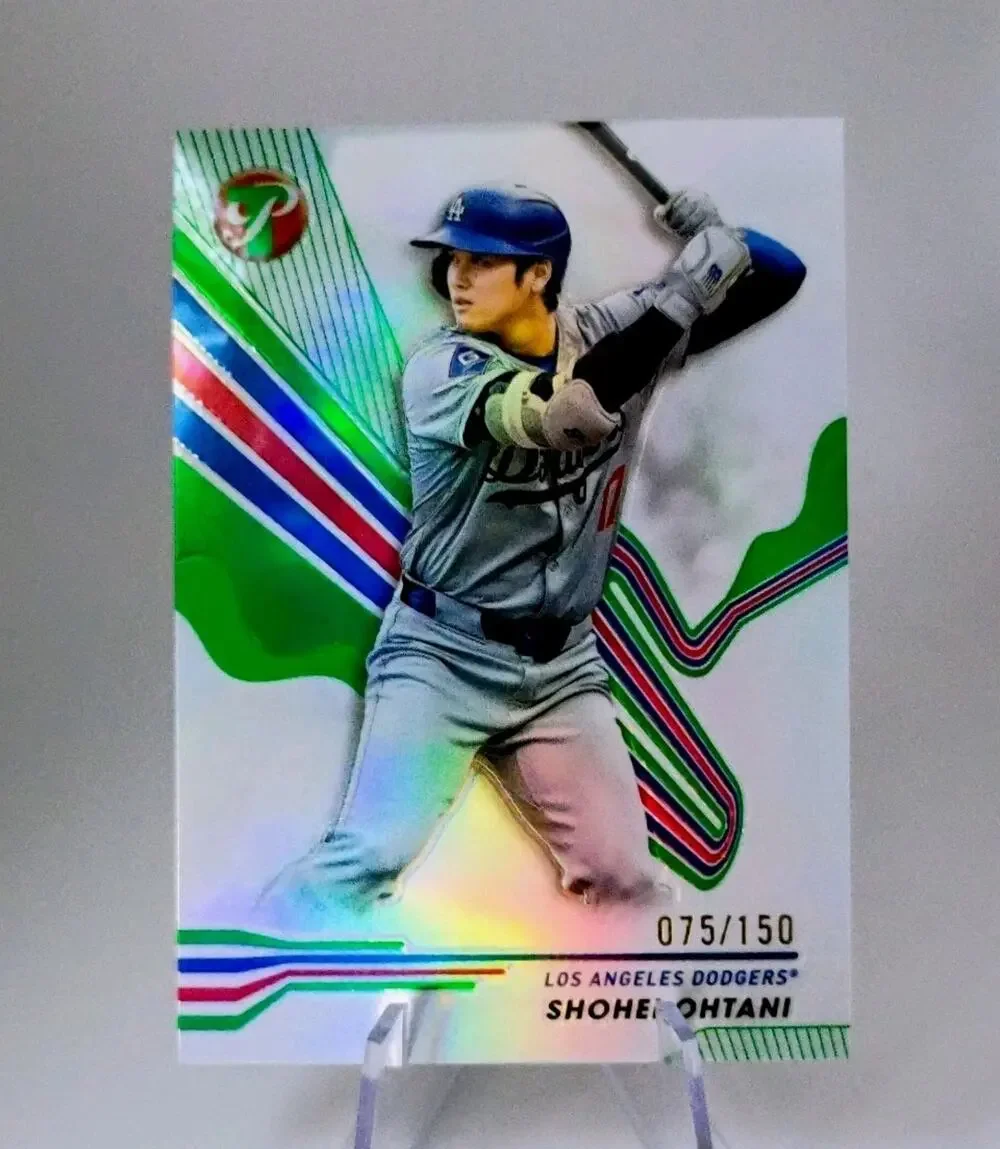 Shohei Ohtani #112 Topps Pristine 2024 GREEN REFRACTOR Chrome SP 75/150 - Picture 1 of 10